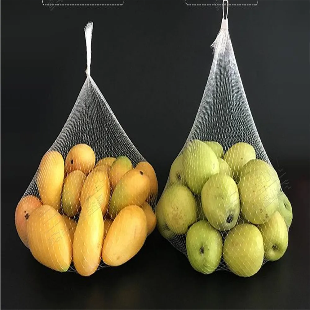 

100pcs White mesh bag Household storage bag Fruit net bag Plastic net preservation bag Toy packaging mesh bag