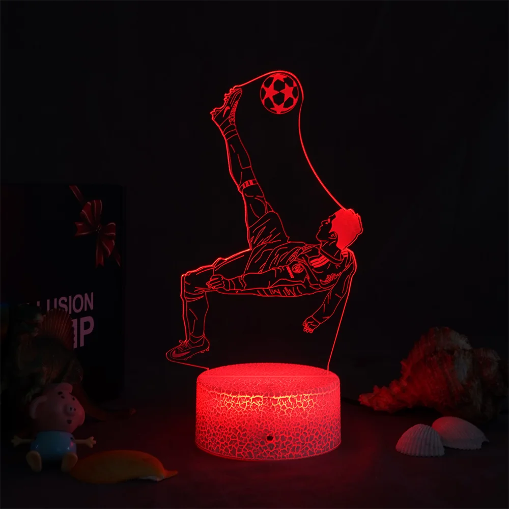 

3D Lamp European Cup Fan Gift The Football Goal Cool Action Barb Night Light For Home Valentines Day Gift Led Panel Lights