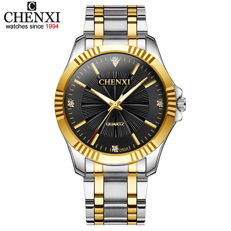 Часы наручные CHENXI 050A Мужские кварцевые модные повседневные Роскошные брендовые