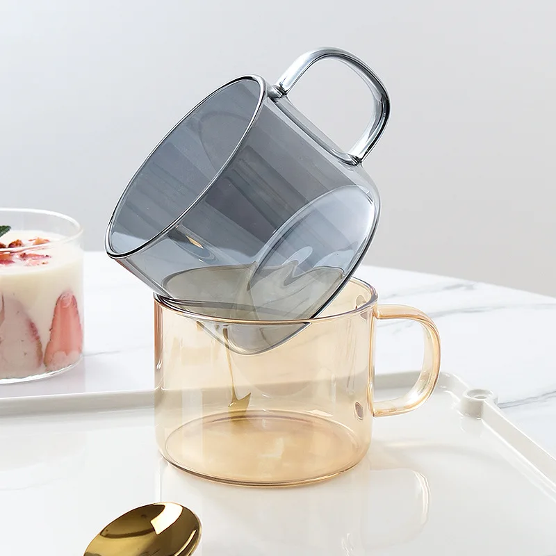 

Good Morning Glass Cup Ins Hot Nordic Breakfast 450ml Simple Design Water Milk Juice Tea Coffee Cold Drinks Glass Mugs