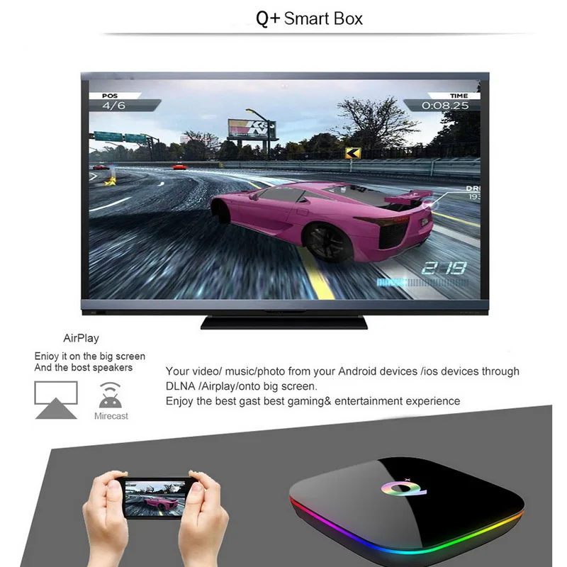 ТВ приставка на Android 9 0 Q Plus 4 ГБ 64 Allwinner H6 Гб 32 1080P H.265 6K HD медиаплеер 2 4G Wi Fi