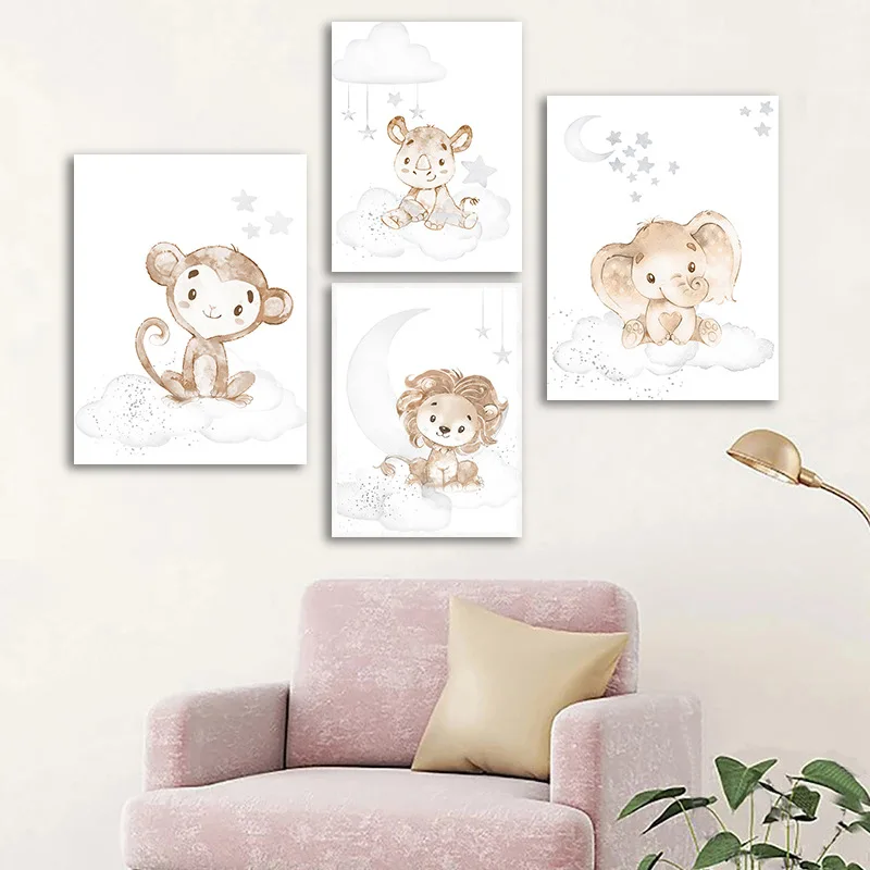 Животное из мультфильма обезьяна украшение детской комнаты живопись