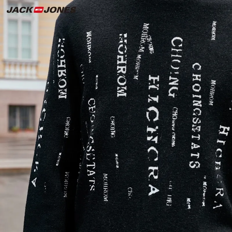Мужской свитер с круглым вырезом JackJones уличная одежда буквенным принтом 219324512 |
