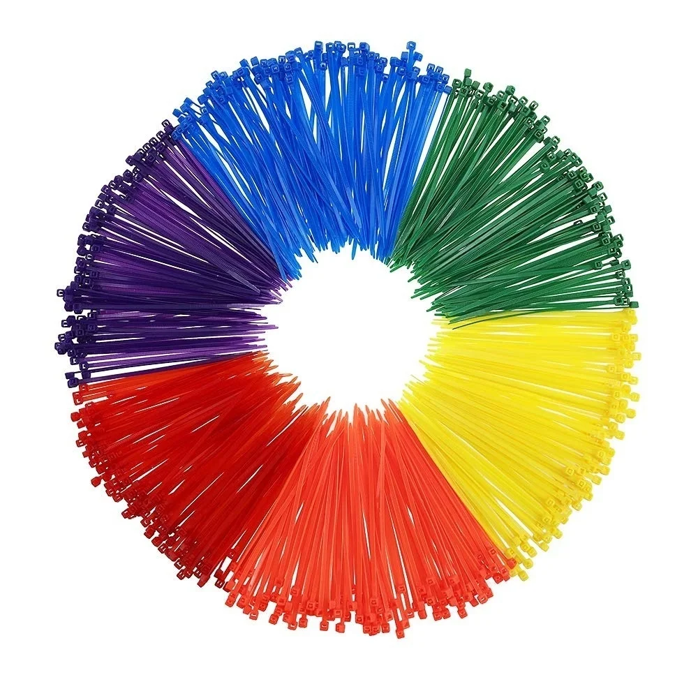 Самоблокирующиеся Нейлоновые кабельные стяжки 18 цветов пластиковые на молнии