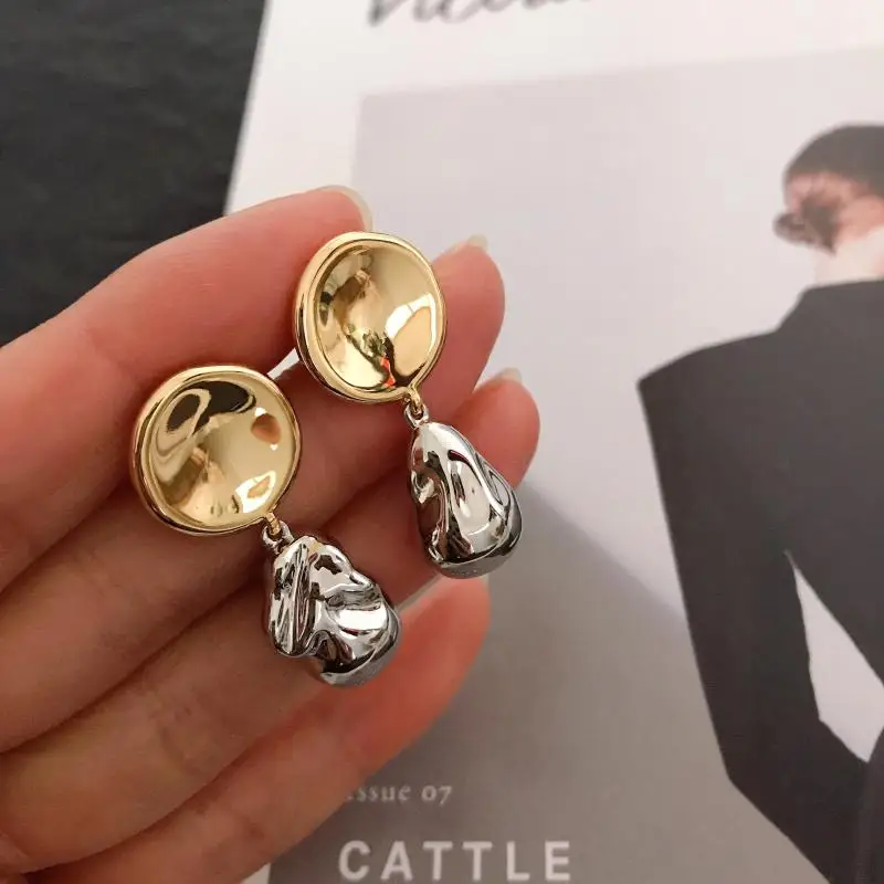 Модные простые металлические серьги Amorita boutique Round design|Серьги-подвески| |