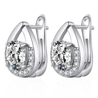 fashion water drop cubic zirconia stud earrings for women gold silver color cz bead earring wedding jewelry accessories gifts