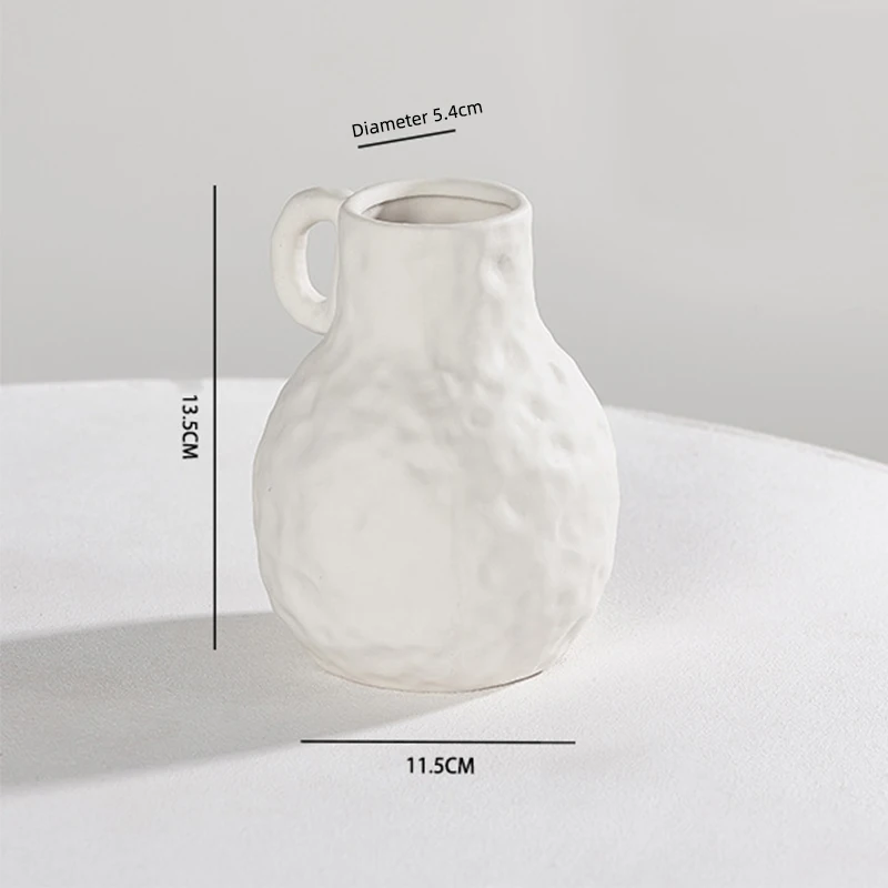 

VILEAD Ceramic White Decorative Flower Vase Nordic Desktop Art Support For Planter Home Living Room Decoration Accessories Gifts
