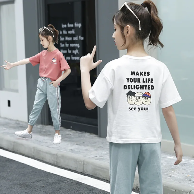 Kids Tracksuit For Girls Clothing Sets Summer Clothes Casual Sport Suit Outfit Teen Children 5 6 7 8 9 10 12 Year | Детская одежда и