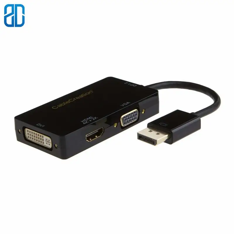 Порт дисплея для HDMI/DVI/VGA адаптер 3 в 1 DP Поддержка порта 4K 2K разрешение HDMI черный| |