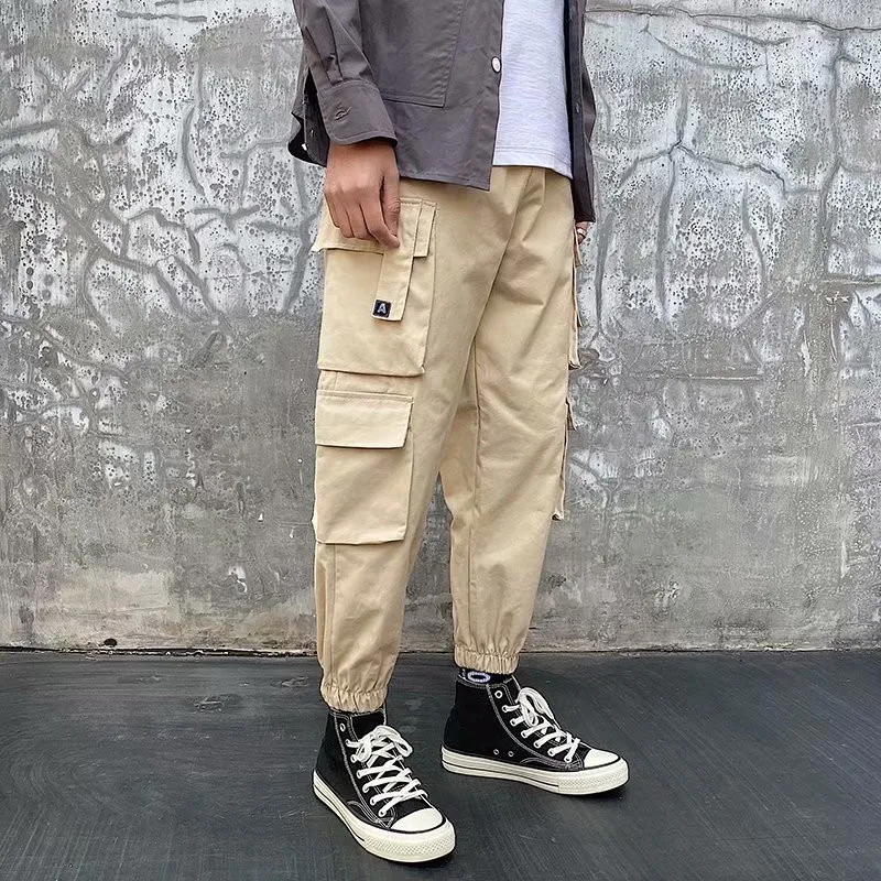 

Mens Cargo Pants 2021 New Fashion Street attire Boy Multiple pockets Loose Cargo Trousers Casual Harajuku Jogging Sweatpants Men