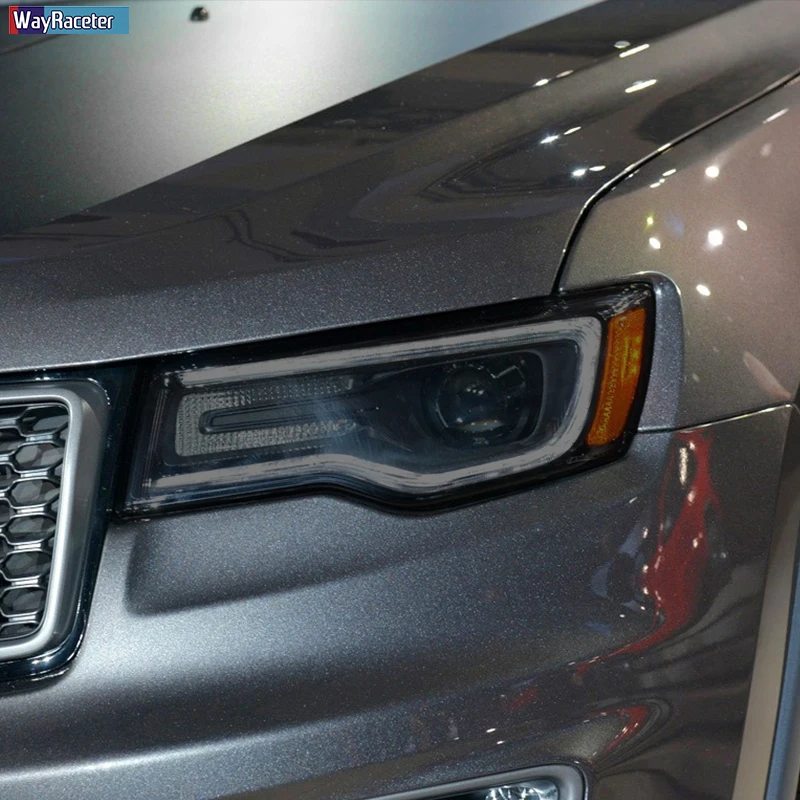 2 шт. Защитная пленка для автомобильных фар Прозрачная черная наклейка из ТПУ Jeep