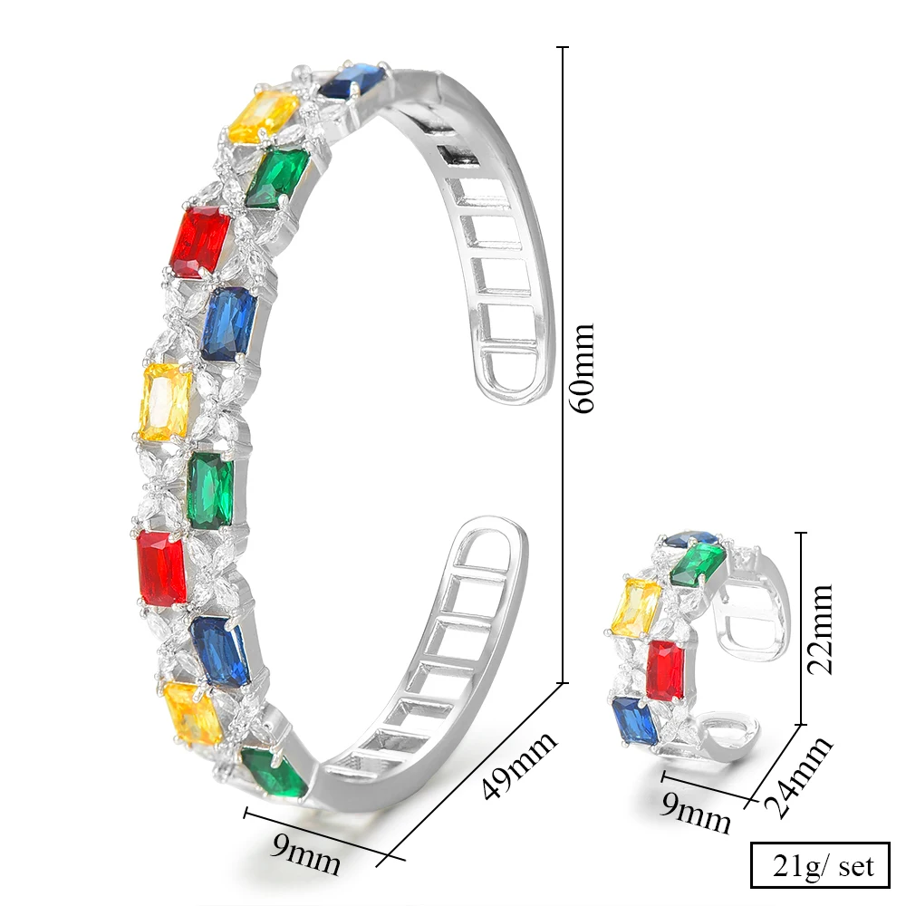 Комплект из 2 браслетов и колец GODKI роскошные корейские стандартные наборы для