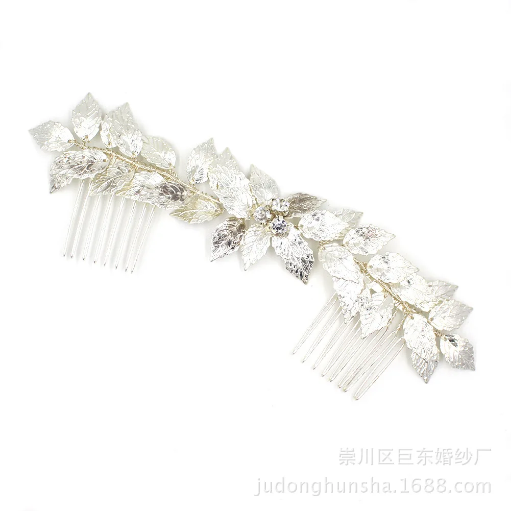 

Leliin Silver Bridal Hair Comb Wedding Hair Headpiece Crystal Hair Barrette bride Hair Pins Hair Jewelry