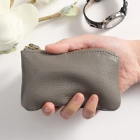 genuine leather coin purse women small mini purse cowhide short double zipper key bag simple coin wallet women