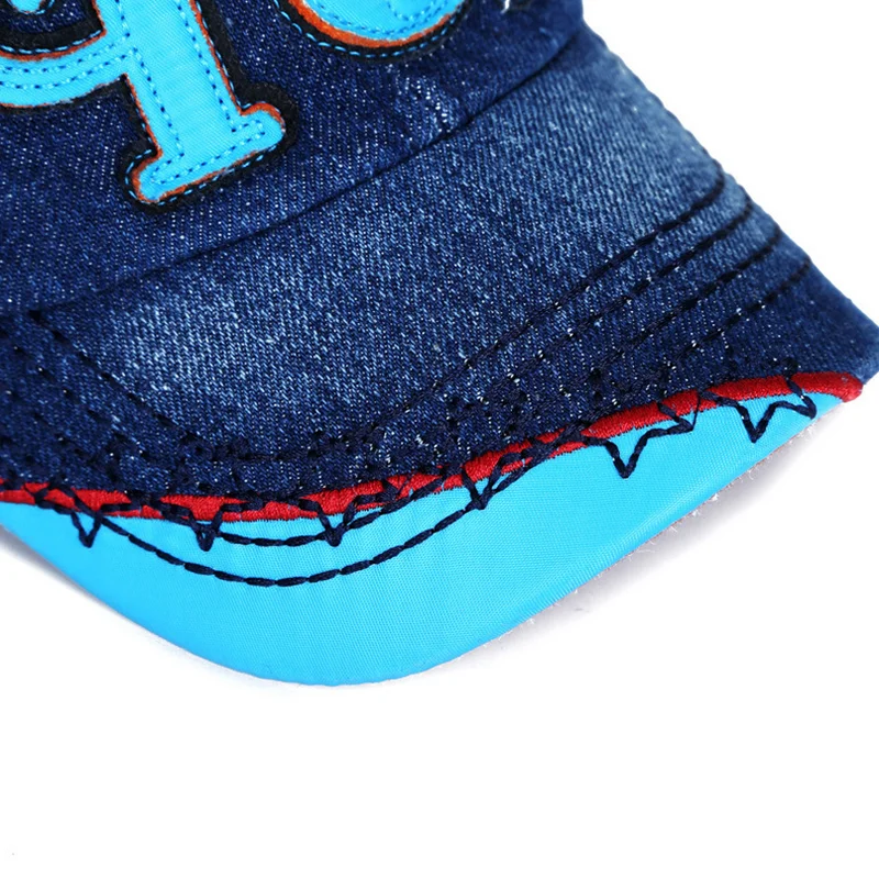 

1PC Cowboy Summer Caps Kids Letter Baseball Caps Children Cotton Adjustable Hip Hop Snapback Hats Sun Caps Gift For Boys Girls
