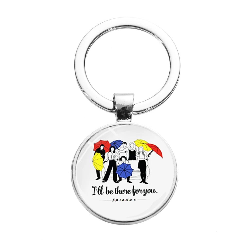 Style 6 SONGDA Newest Friends TV Show Keychain 25th Anniversary Series Cartoon Fun Pattern Glass Dome Pendant Key Chain for Good Friend - Цвет: Style 6