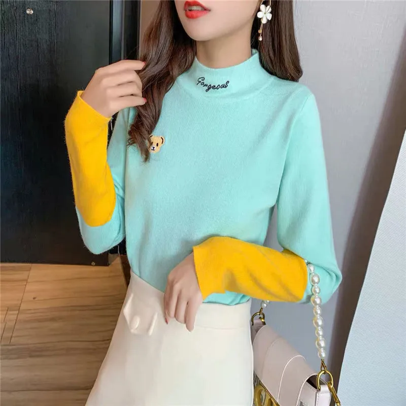 Осенне-зимний новый свитер Женский пуловер приталенная рубашка свободный модный