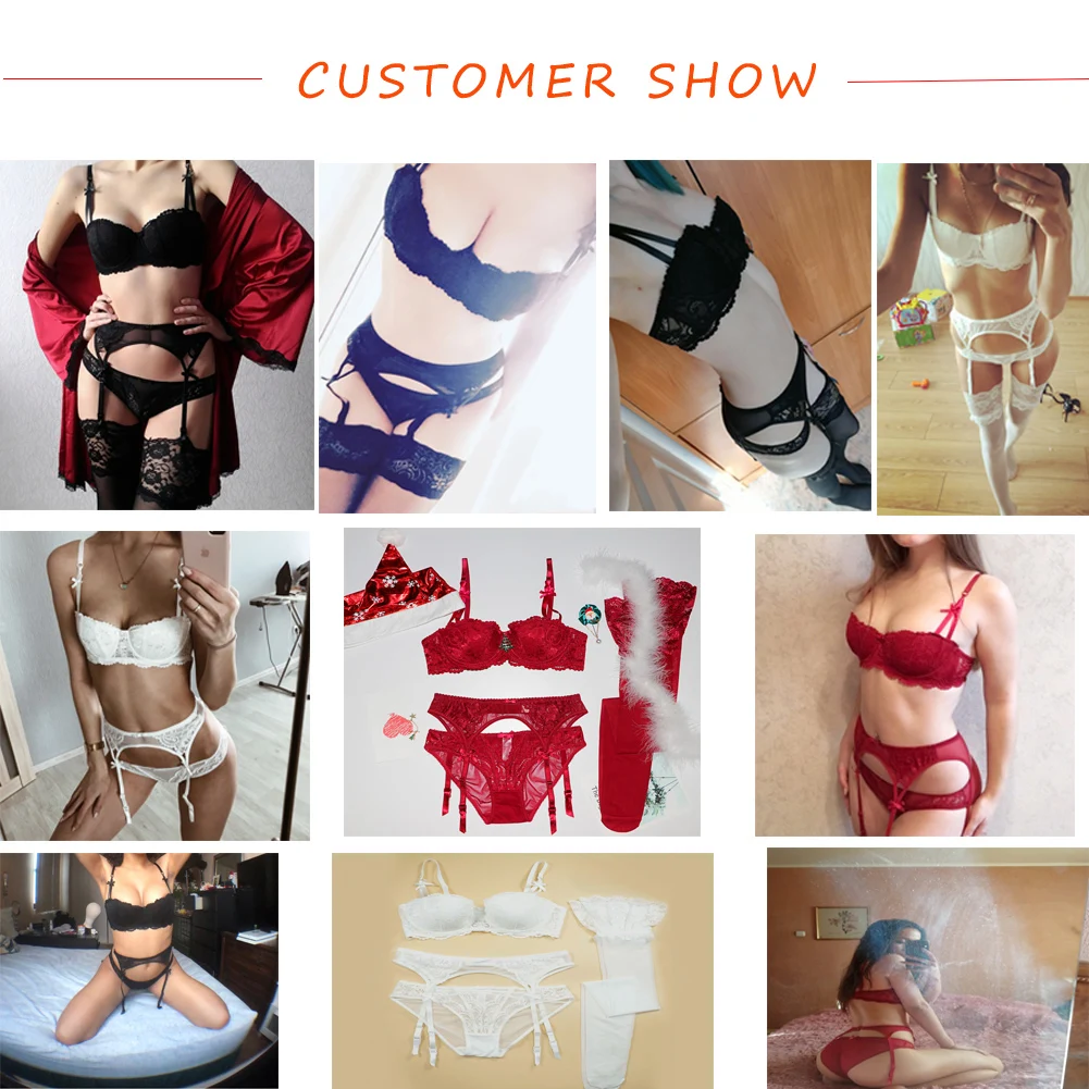 CYHWR, женский сексуальный комплект с бюстгальтером, нижнее белье, вышивка, половина чашки, нижнее белье, тонкий соблазнительный черный бюстгальтер и трусики с подвязками, наборы, 3 шт./лот