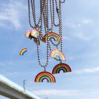 rainbow all match necklace womens fashion transport brings good luck jewelry long pendant necklace simple and practical