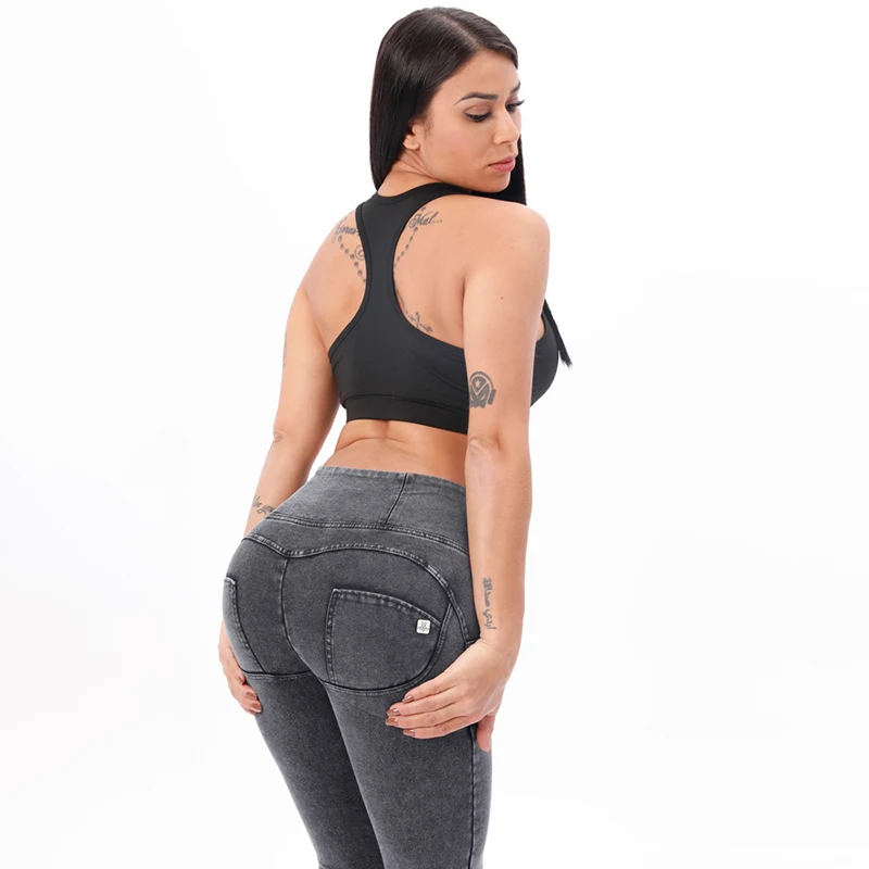 

Джинсовые Джеггинсы Melody Grey на молнии с высокой талией