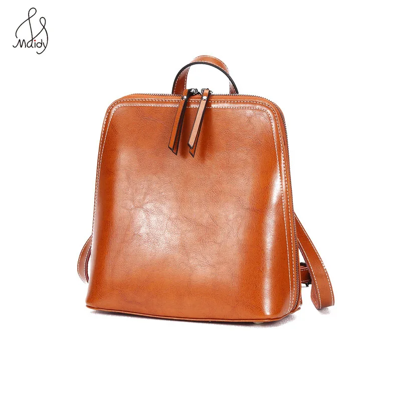 Casual Fashion Women Backpacks Real Cowhide Leather Bags Female Travel Shoulder Bag Girls Large Capacity Multifunction Backpack