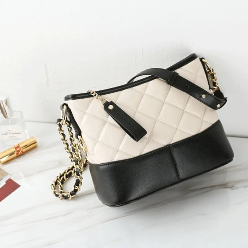 

Lingge chain bag, leather fashion versatile One Shoulder Messenger Bag