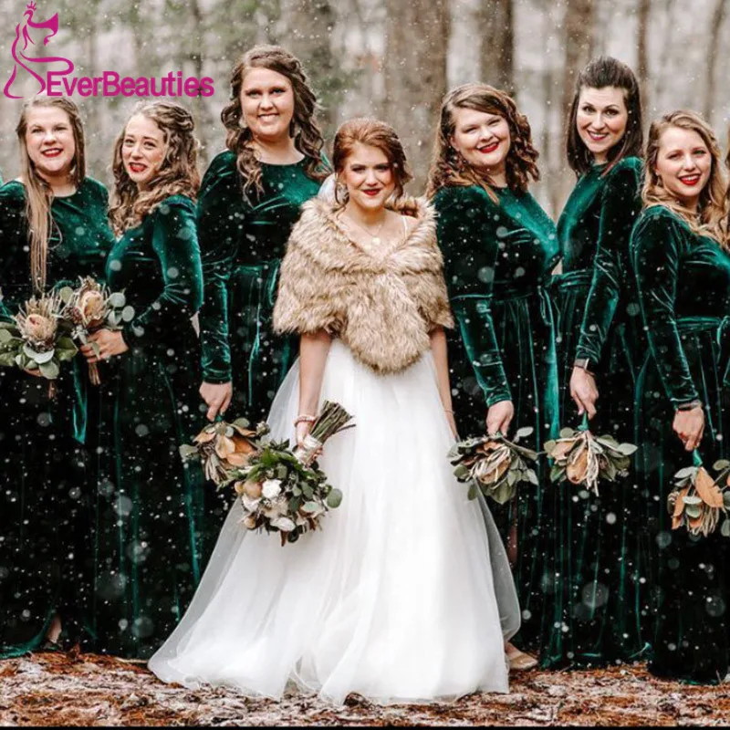 Мусульманское платье подружки невесты длинное 2020 велюровое полное покрытие vestido