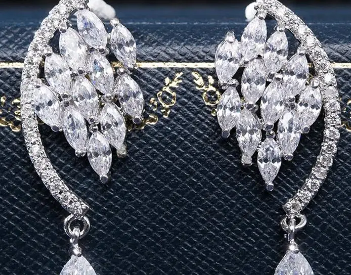 YTF215 925 серебряные серьги с ледяным цветком циркониевые женские