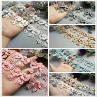 20x soluble heart bowknot pearl embroidered lace trim ribbon fabric sewing craft patchwork handmade diy for costume decoration