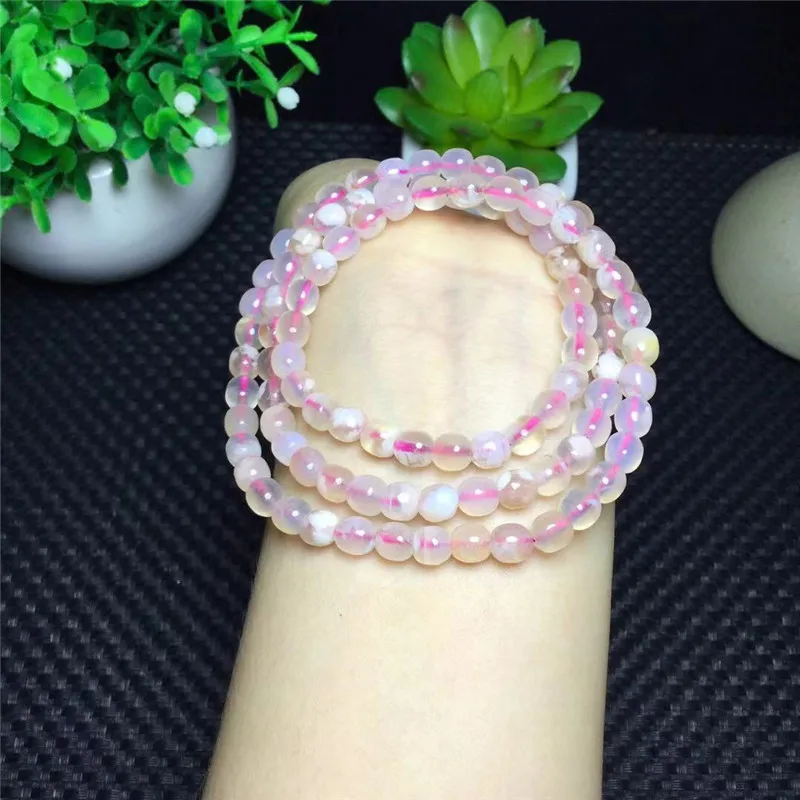 

Natural pink Cherry Blossom Meter Beads Bracelet For Women Jewelry healing Crystal Stone
