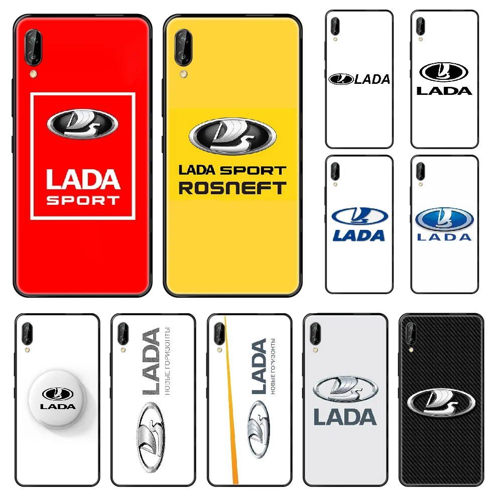 

Car Logo Lada Phone case For Huawei Honor Mate 5 6 7 8 9 10 20 A C X Lite black pretty waterproof tpu cover painting hoesjes art