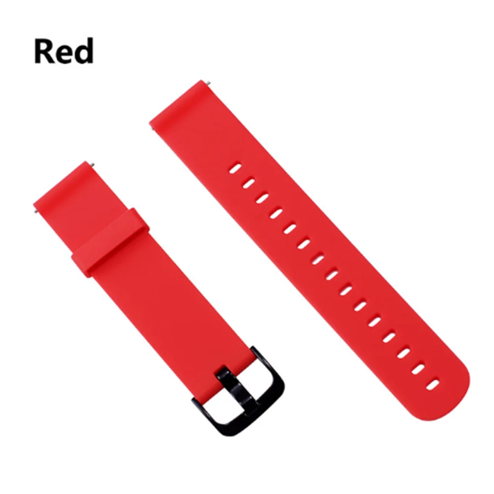 Red Силиконовый ремешок для часов Xiaomi Huami Amazfit Bip Little Band 20 мм ремешок для Amazfit Beep браслет на запястье samsung gear S2 S4 - Цвет: Red