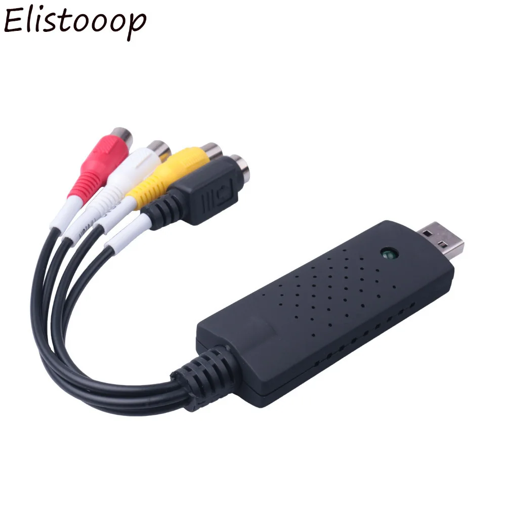 Elistooop 2018 USB 2 0 видеозахват адаптер для ПК ТВ аудио DVD DVR VHS Windows XP Vista Win 7 | Электроника