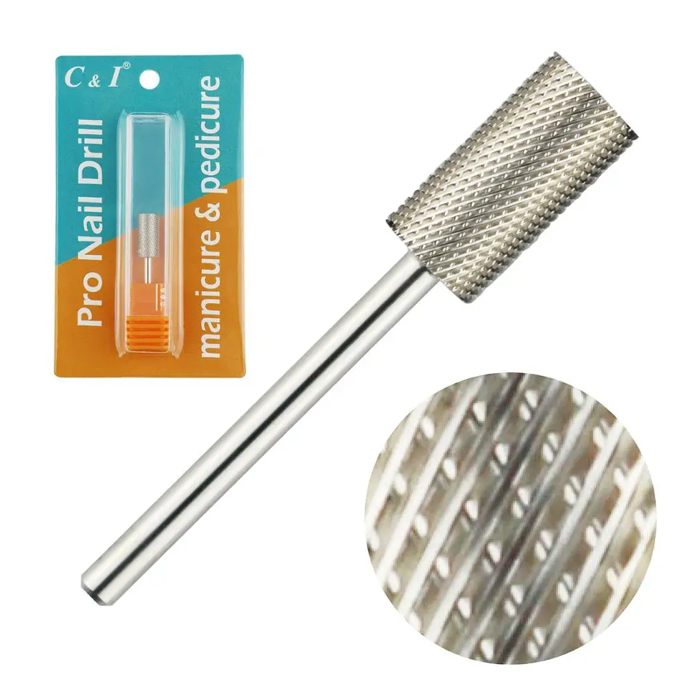 New 3 Way Large Barrel Nail Drill Bit - Carbide for Electric Manicure Machine | Красота и здоровье