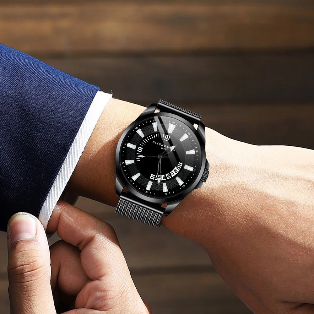 Часы наручные мужские с кожаным ремешком модные роскошные Цифровые в стиле ретро