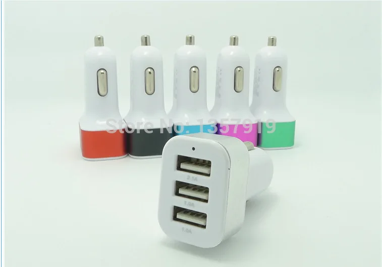 100 шт. * Универсальный Micro Mini 3 USB порт 3.1A автомобильное зарядное устройство DC 12 В