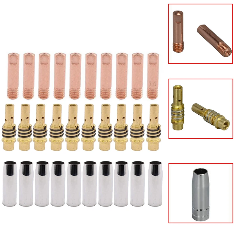 

15AK Torch Consumables Electrode and Stainless Steel Protective Cover and Link Rod Tips for MIG Welding Machine