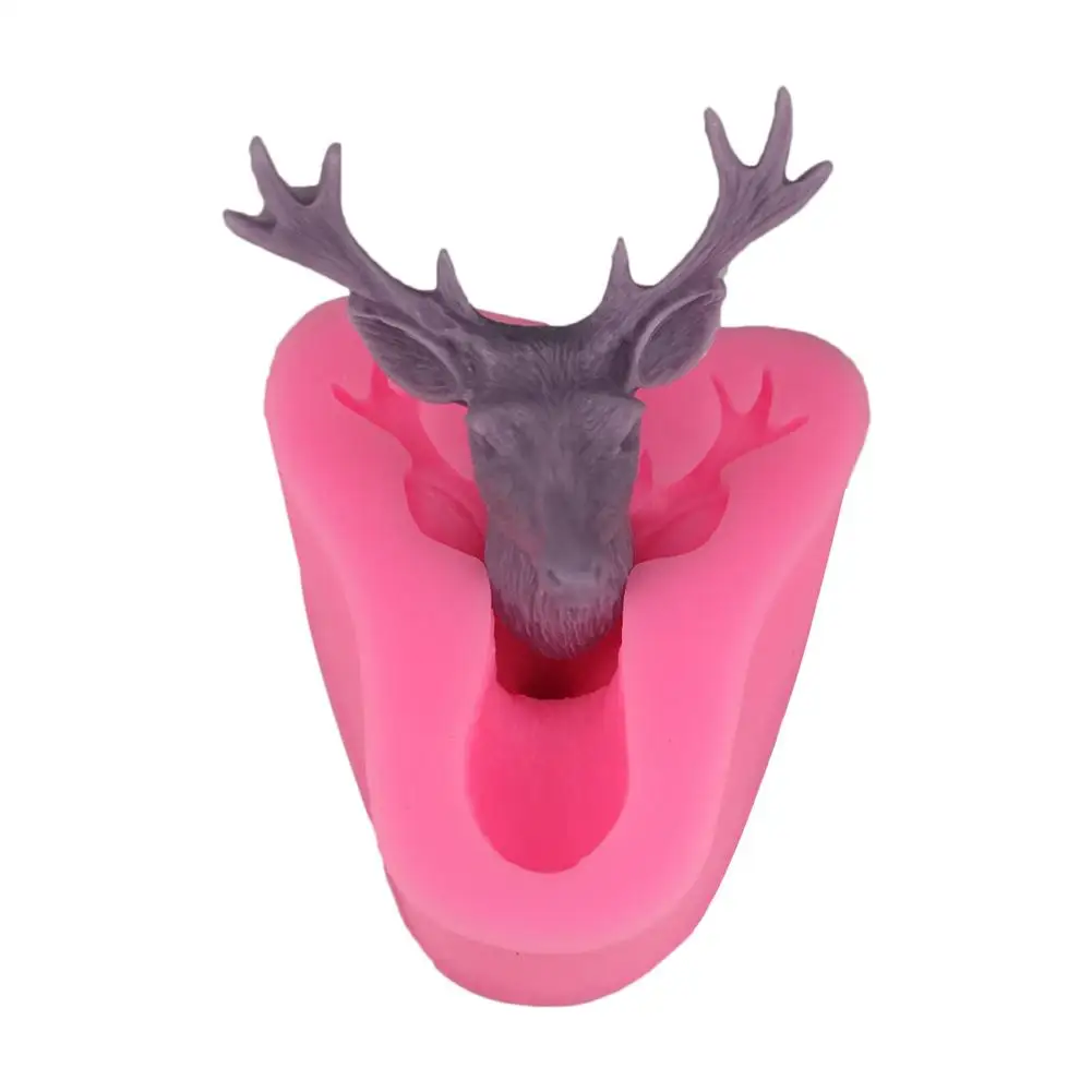 3D голова оленя Свеча Плесень Фондант формочка Инструменты для декорирования DIY