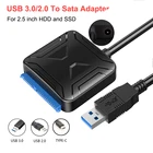 Кабель SATA 3, адаптер Sata к USB 3,0 до 6 Гбитс, поддержка 3,52,5 дюйма, внешний SSD HDD, жесткий диск 22 Pin Sata III A25 2,0