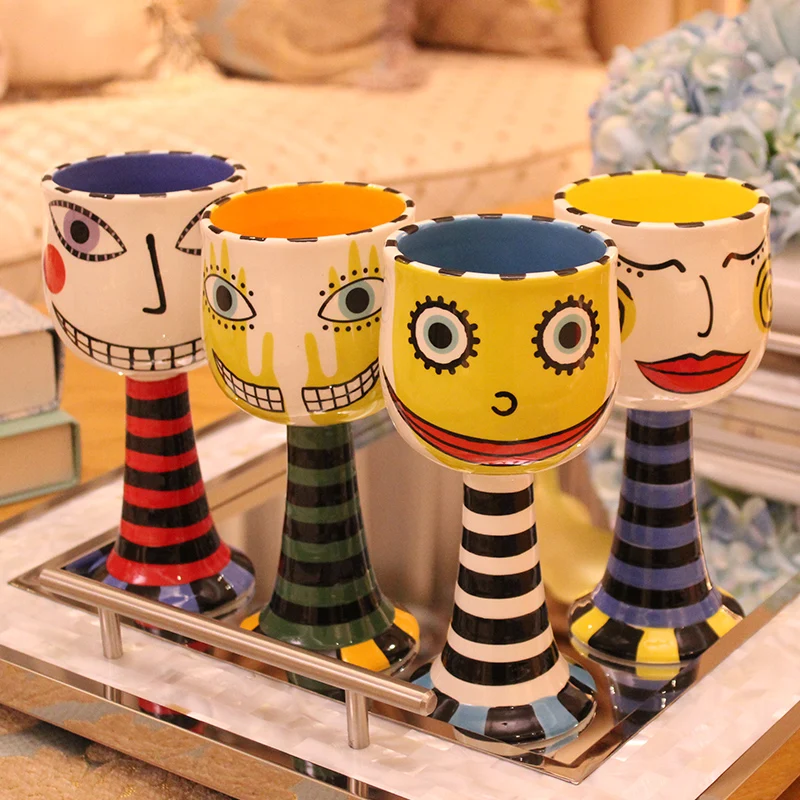 Разноцветная Высокая чашка модная индивидуальная для мороженого кофейная бокал