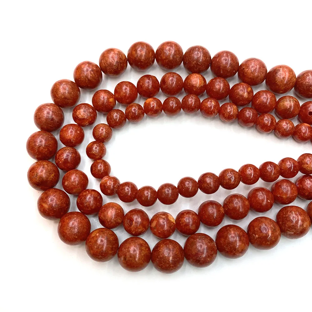 

Synthetic Coral Round Beads Brown Handmade Jewelry with Gems DIY Fashion Design Necklace Jewelry Earrings Accessories Wholesale