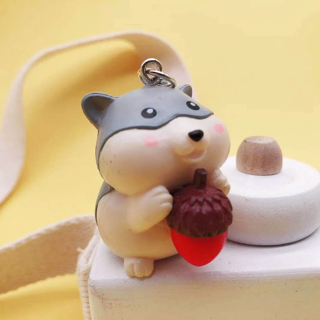 Cartoon animation creative PVC cute ground rat keychain ladies bags men mobile phone car pendant small gifts