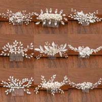 silver color pearl rhinestone wedding hair combs hair accessories for women accessories hair ornaments jewelry bridal headpiece