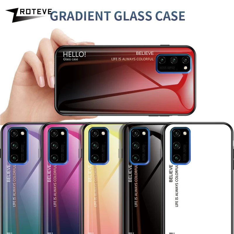 Чехол ZROTEVE для Huawei Honor View 30 чехол с градиентным стеклом мягким краем задняя крышка