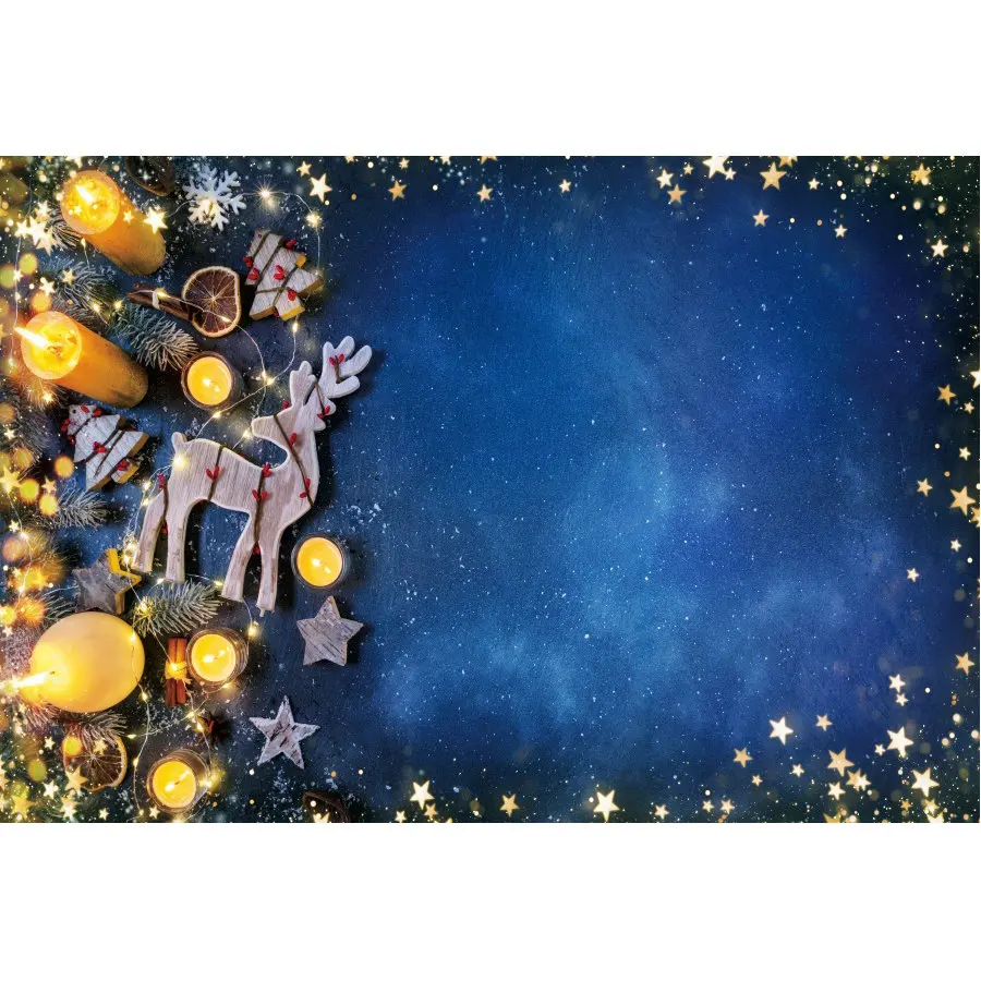 

Рождественский фон Лось звезды Свеча фотография фон фестиваль Рождество новогодвечерние украшение фотобудка реквизит для фотостудии