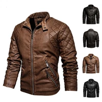 mens military motorcycle bomber jackets autumn winter men new faux pu leather jacket embroidery biker coat zipper fleece jacket