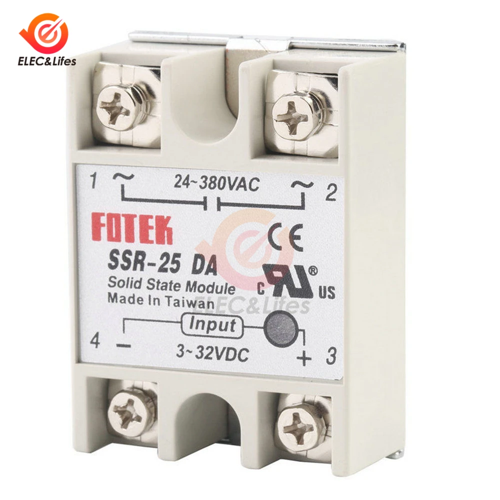 SSR-25DA Твердотельные реле SSR-10DA SSR-25DA SSR-40DA 10A 25A 40A на самом деле 3-32 В постоянного тока в переменный 24-380V AC SSR 10DA 25DA 40DA реле преобразователь «сделай сам» - Габаритные размеры: SSR-25DA