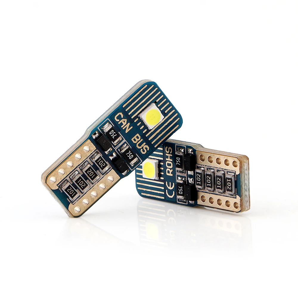 50X Canbus T10 W5W светодиодный 3030 2 SMD Светодиодная Автомобильная индикаторная лампа для чтения номерного знака задний габаритный светильник белого цвета