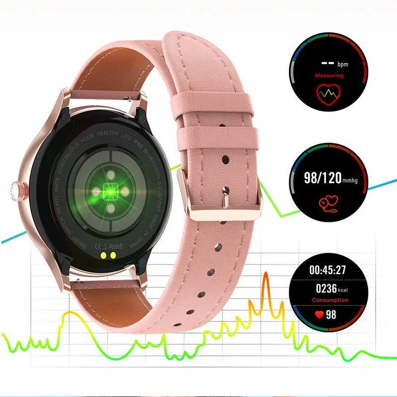 Смарт часы для женщин DT66 женские монитор сердечного ритма кровяное давление