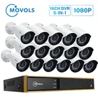Камера Наружного видеонаблюдения Movols, 16 каналов, 1080 пикселей, H.265, P2P, DVR